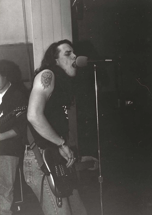 Blue performing with the Jaded