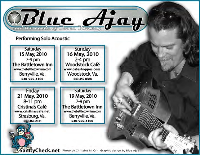 Blue Ajay solo performance advertisements/posters/flyers